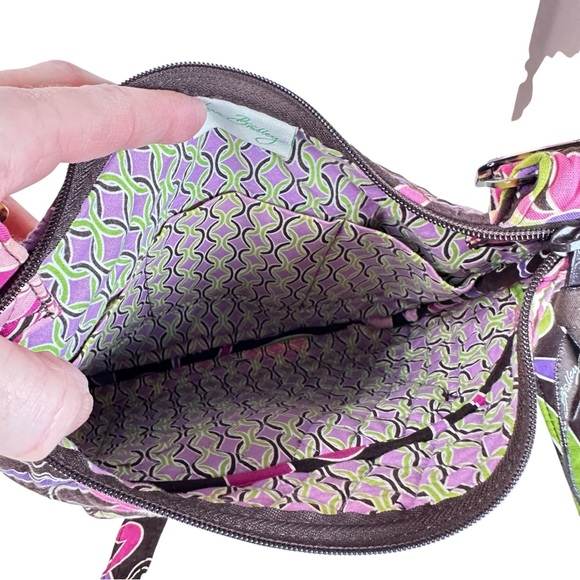 Vera Bradley Purple Punch Hipster Crossbody Floral Quilted Bag Retired - Picture 14 of 14